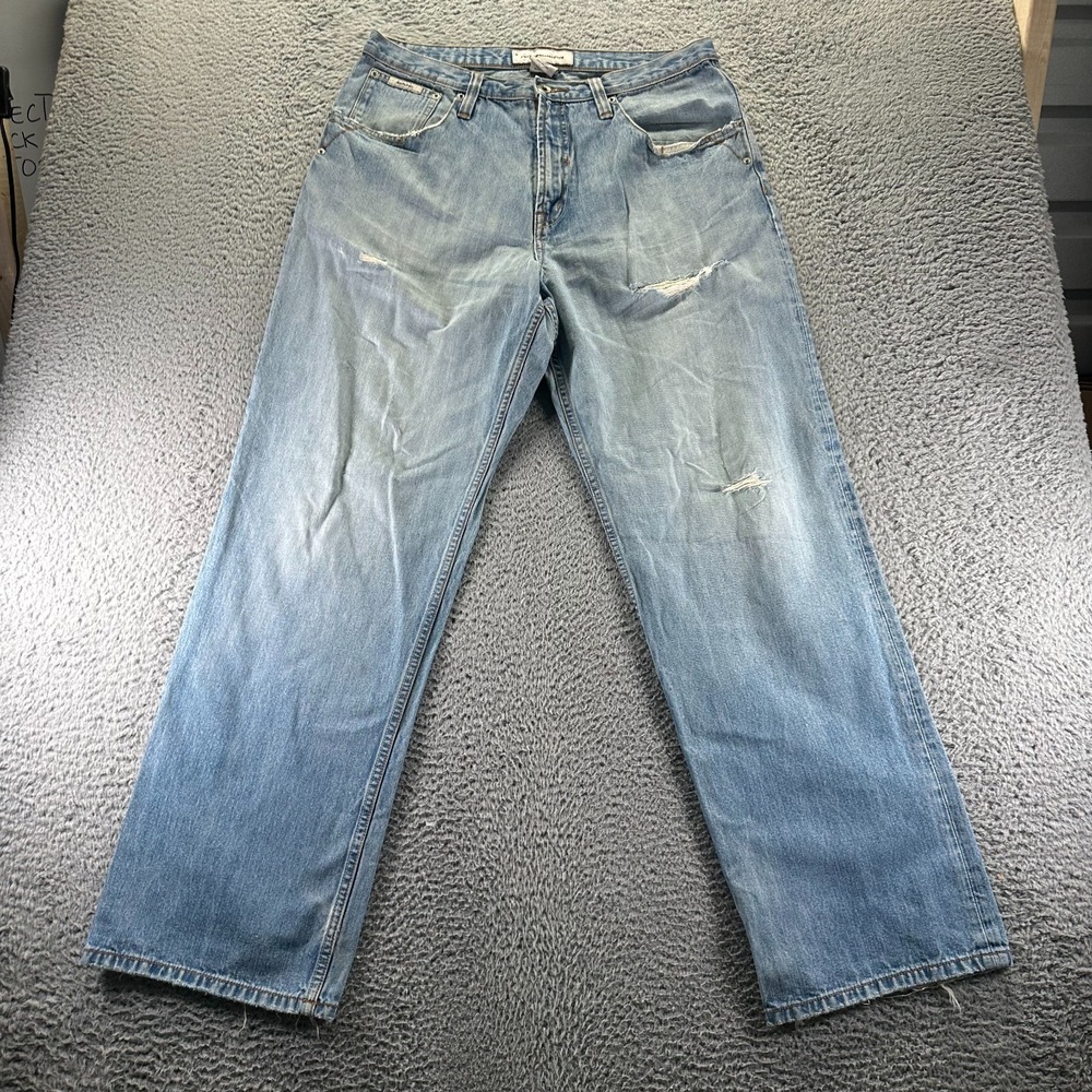 Vintage Rocawear Jeans Men 36x34 Blue Cotton Denim Straight Baggy Workwear Faded - Picture 1 of 9